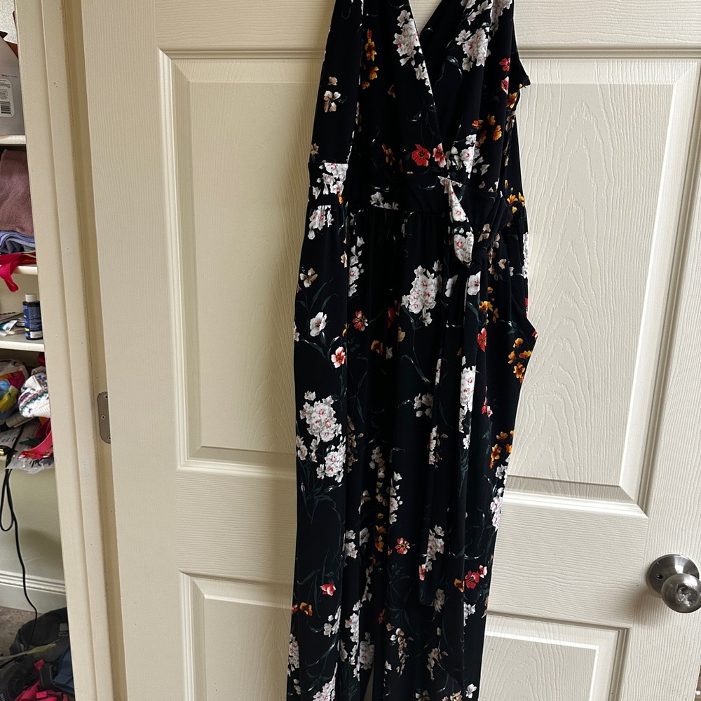 Floral Black Jumpsuit